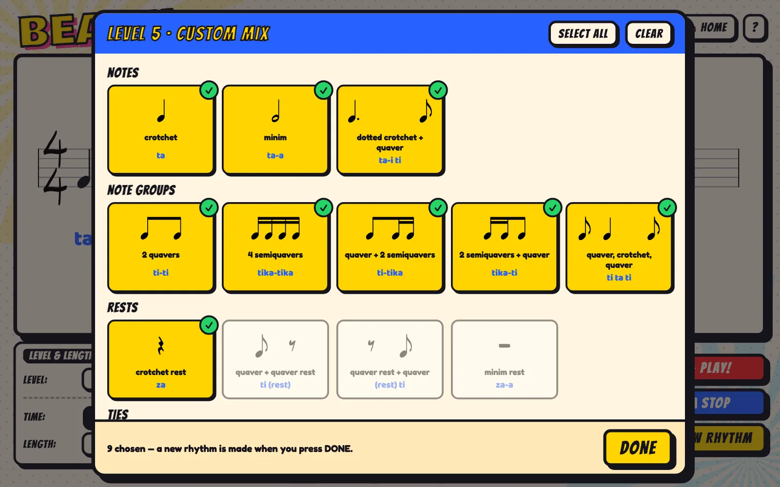 The Beatz custom mix picker