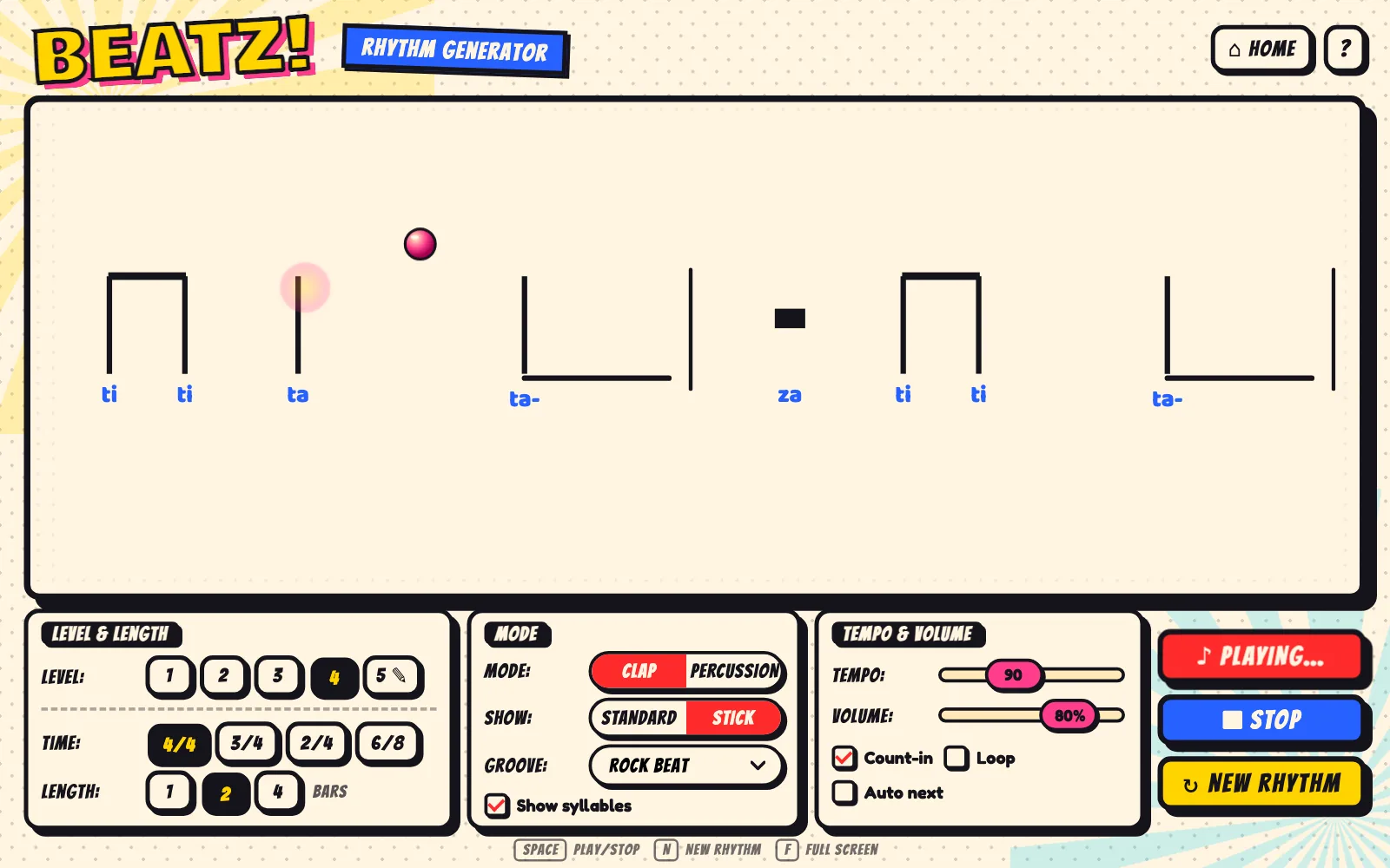 Beatz in stick notation