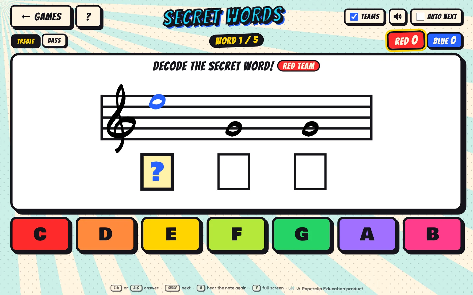 Secret Words: decode a word written in notes