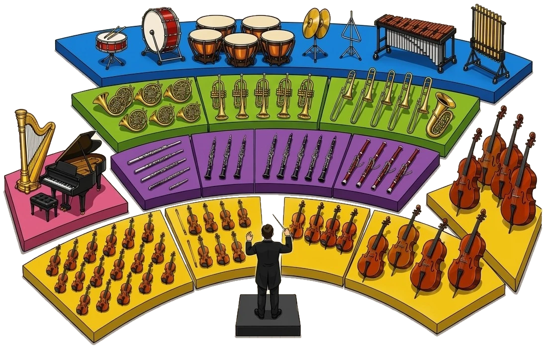 The orchestra seating plan